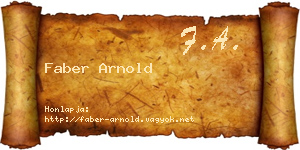 Faber Arnold névjegykártya